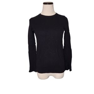 Talbots Elegant Black Wool Bell Sleeve Sweater